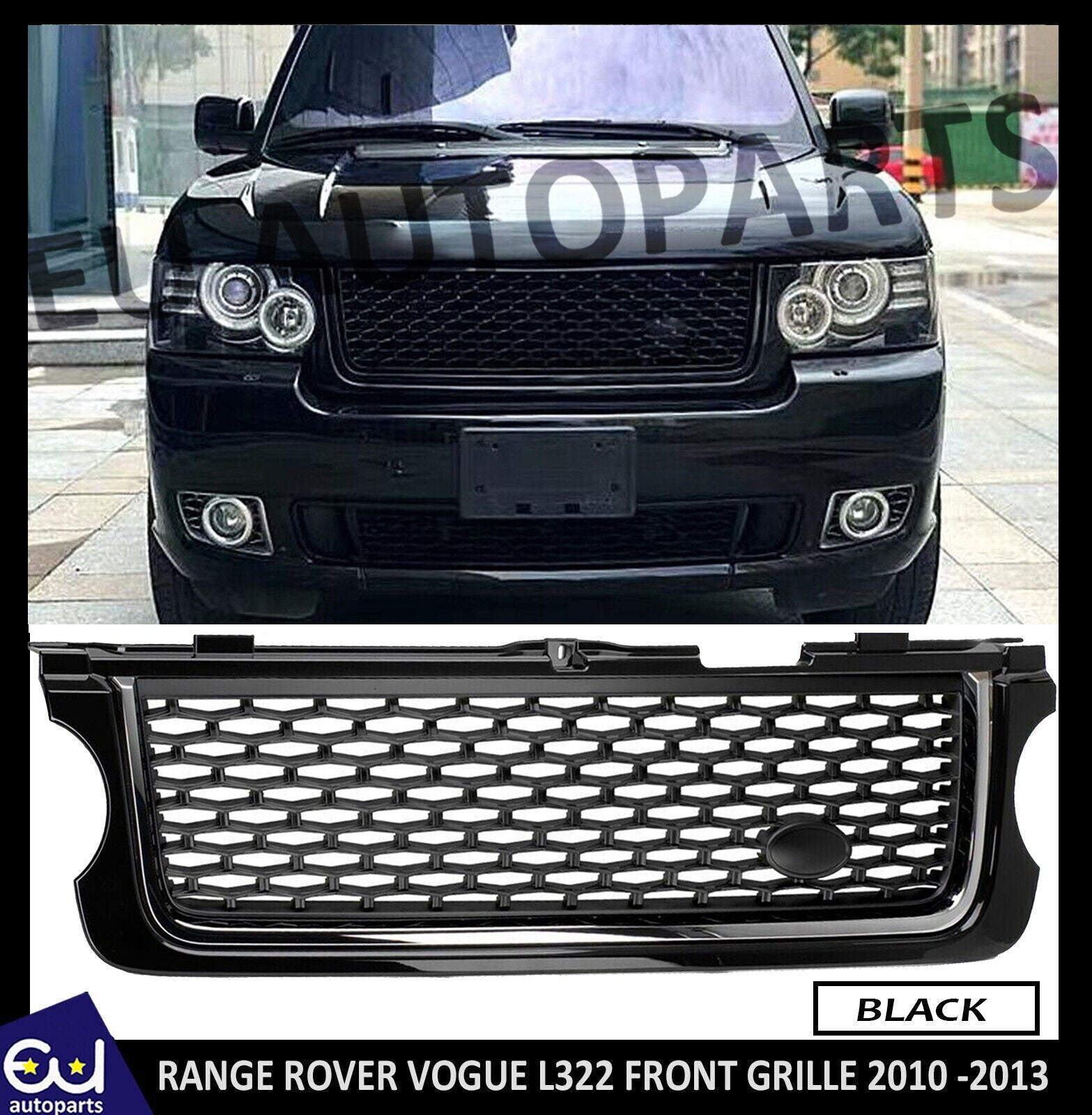 FOR RANGE ROVER L322 2010-13 VOGUE SUPERCHARGED STYLE FRONT GRILLE GLO