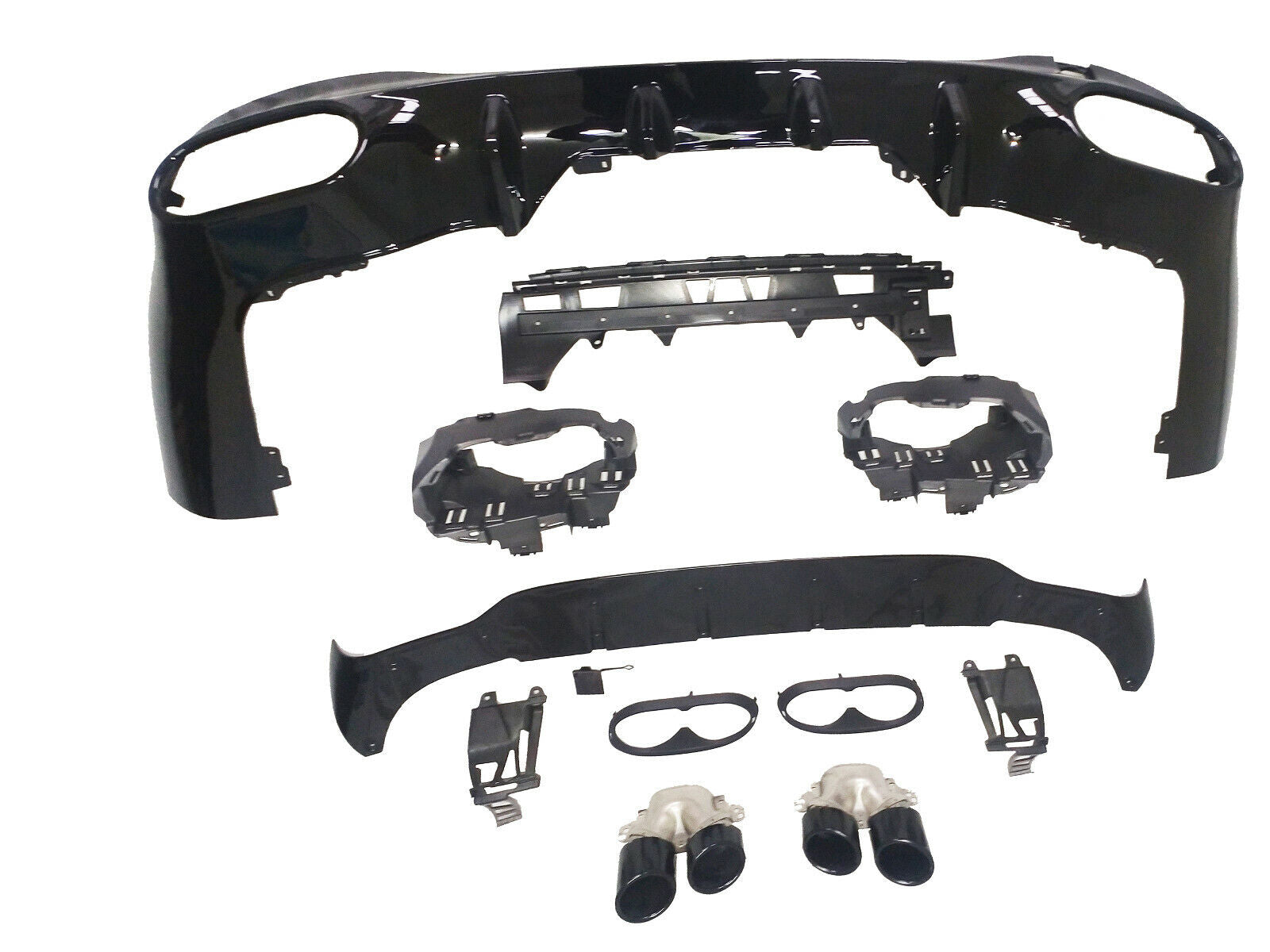 FOR MERCEDES CLA CLASS W118 C118 CLA45S AMG QUAD TAIL PIPES REAR DIFFUSER BUMPER