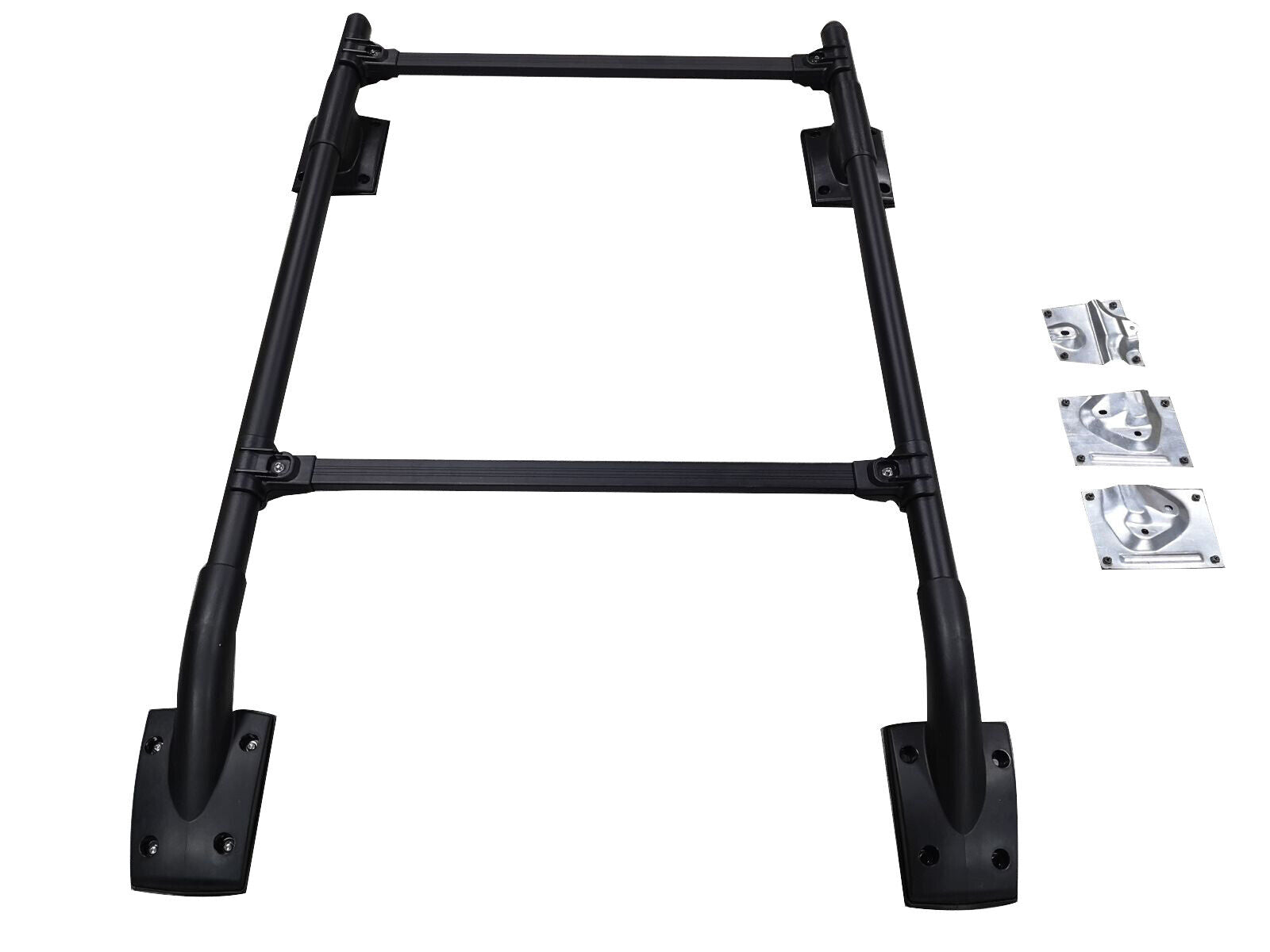 FOR NISSAN NAVARA NP300 D40 FRONTIER 4 DOOR ROOF RAILS RACK CROSS BARS BLACK 04+