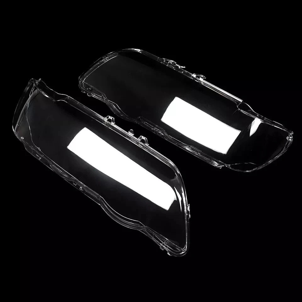 LEFT RIGHT HEADLIGHT HEADLAMP LENS COVER SHELL REPLACEMENT FOR BMW X5 E53 00-03