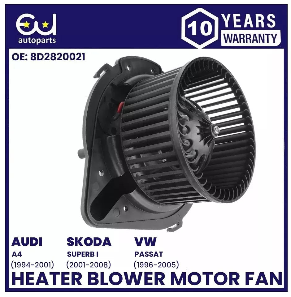 HEATER BLOWER MOTOR FAN FOR AUDI A4 B5 1995-2001 VW PASSAT 1996-2005 8D2820021