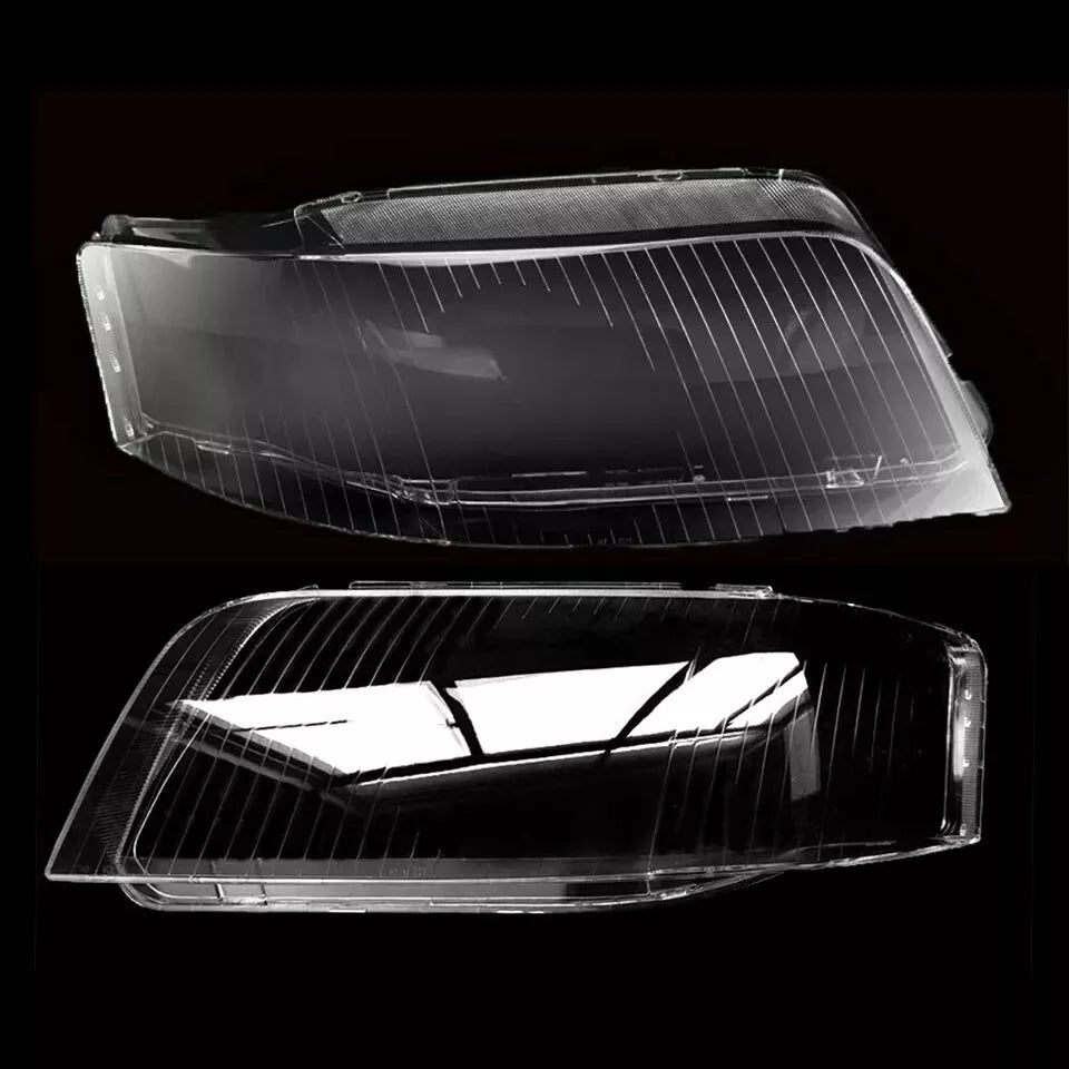 FOR AUDI A6 C5 LEFT RIGHT SIDE PAIR FRONT HEADLIGHT HEADLAMP LENS COVER 2003-05