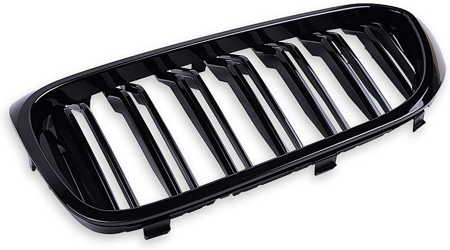 GRILLE FOR BMW 5 SERIES G30 G31 KIDNEY DOUBLE SLAT M5 GRILL GLOSS BLACK 2017-20