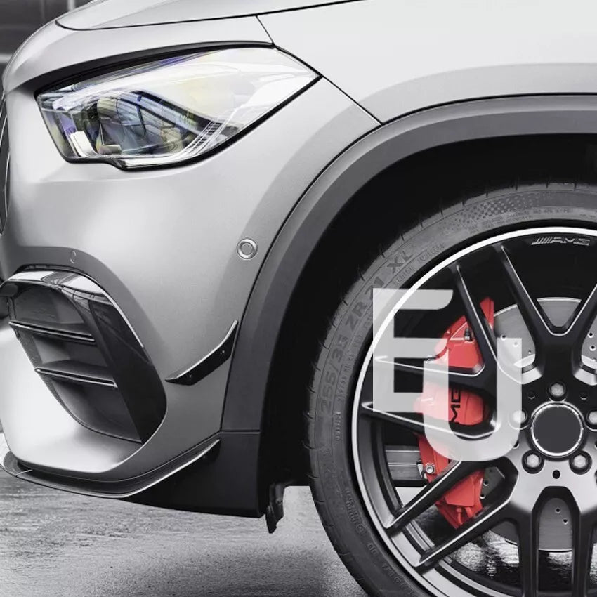 FRONT LIP SPLITTER BUMPER FINS AERO KIT FOR MERCEDES GLA H247 GLOSS BLACK 2020+