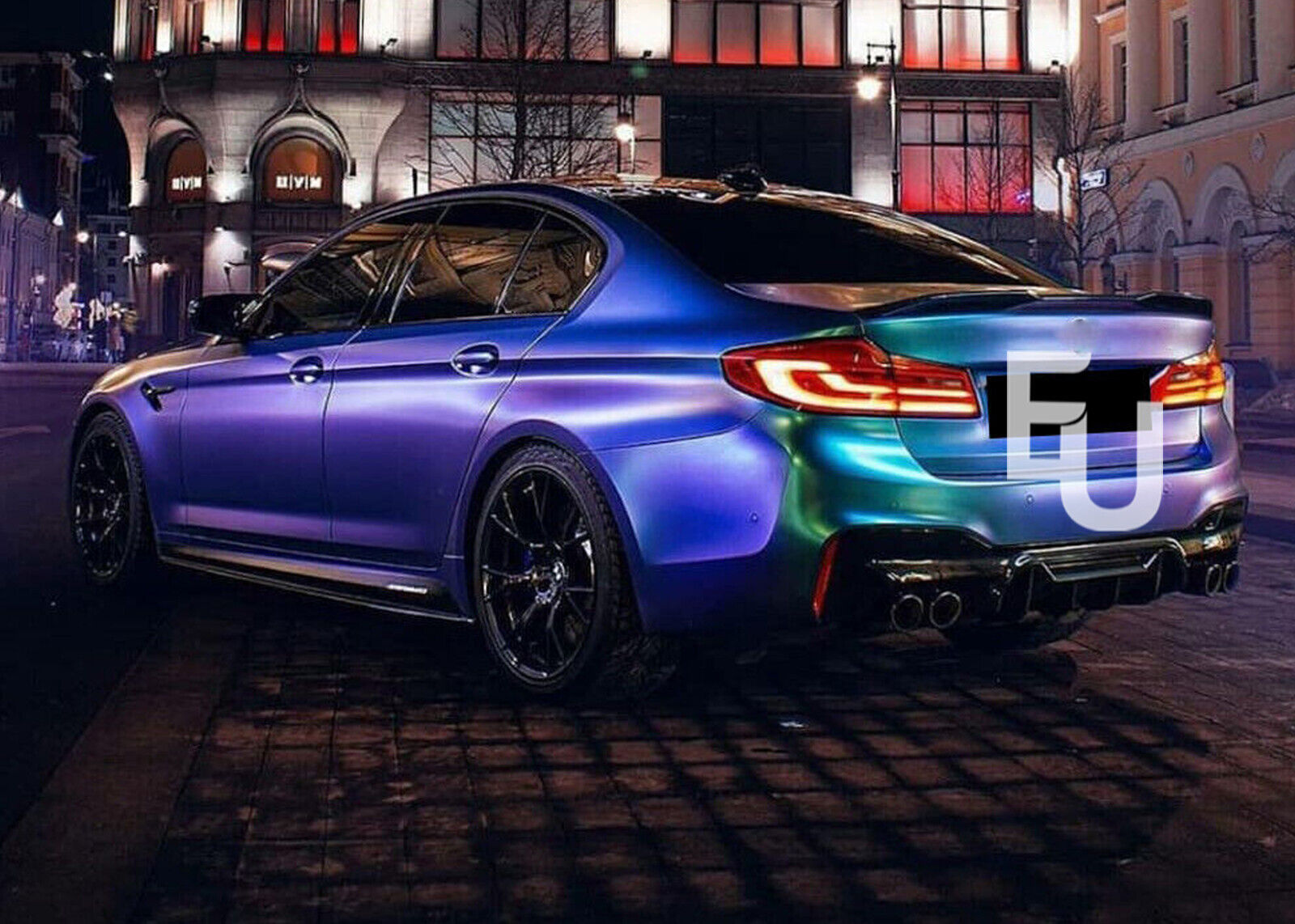 FOR BMW 5 SERIES G30 G31 M PERFORMANCE M5 STYLE REAR BUMPER DIFFUSER CARBON LOOK