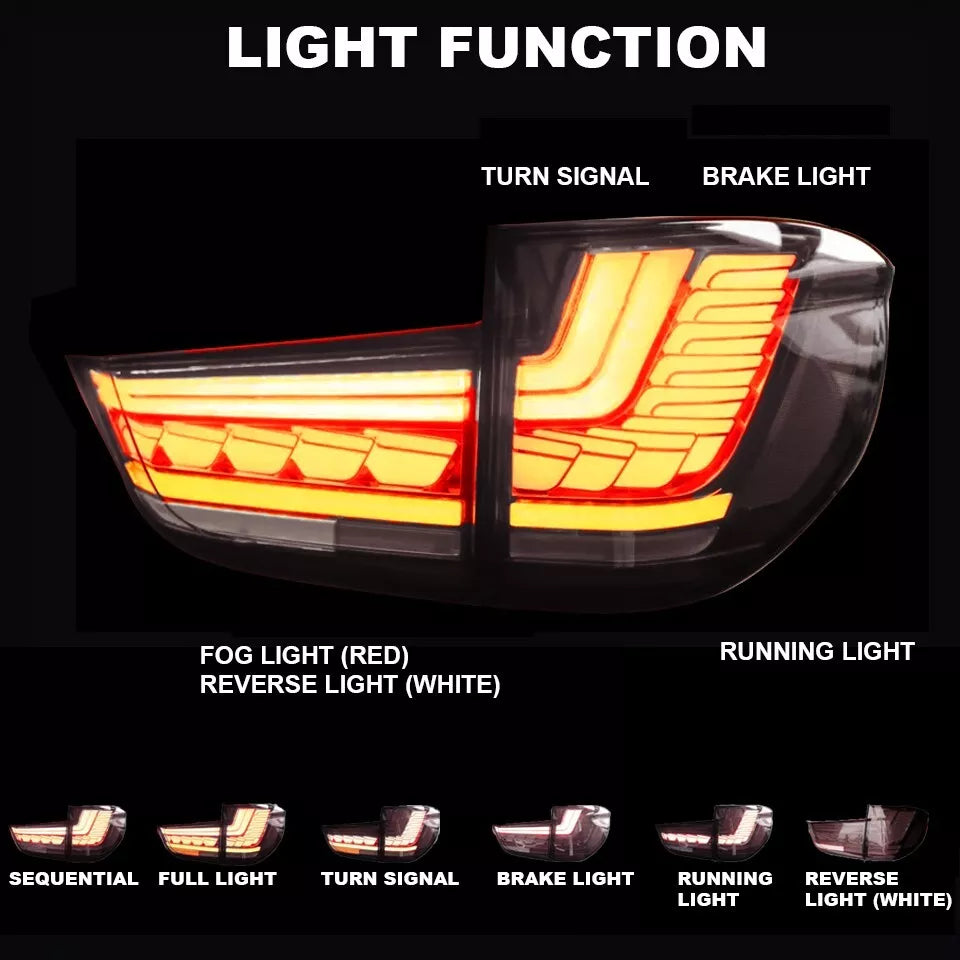 FOR BMW X5 F15 2013-2018 PAIR GTS LED BLACK SMOKED ANIMATION TAIL LIGHTS LAMP