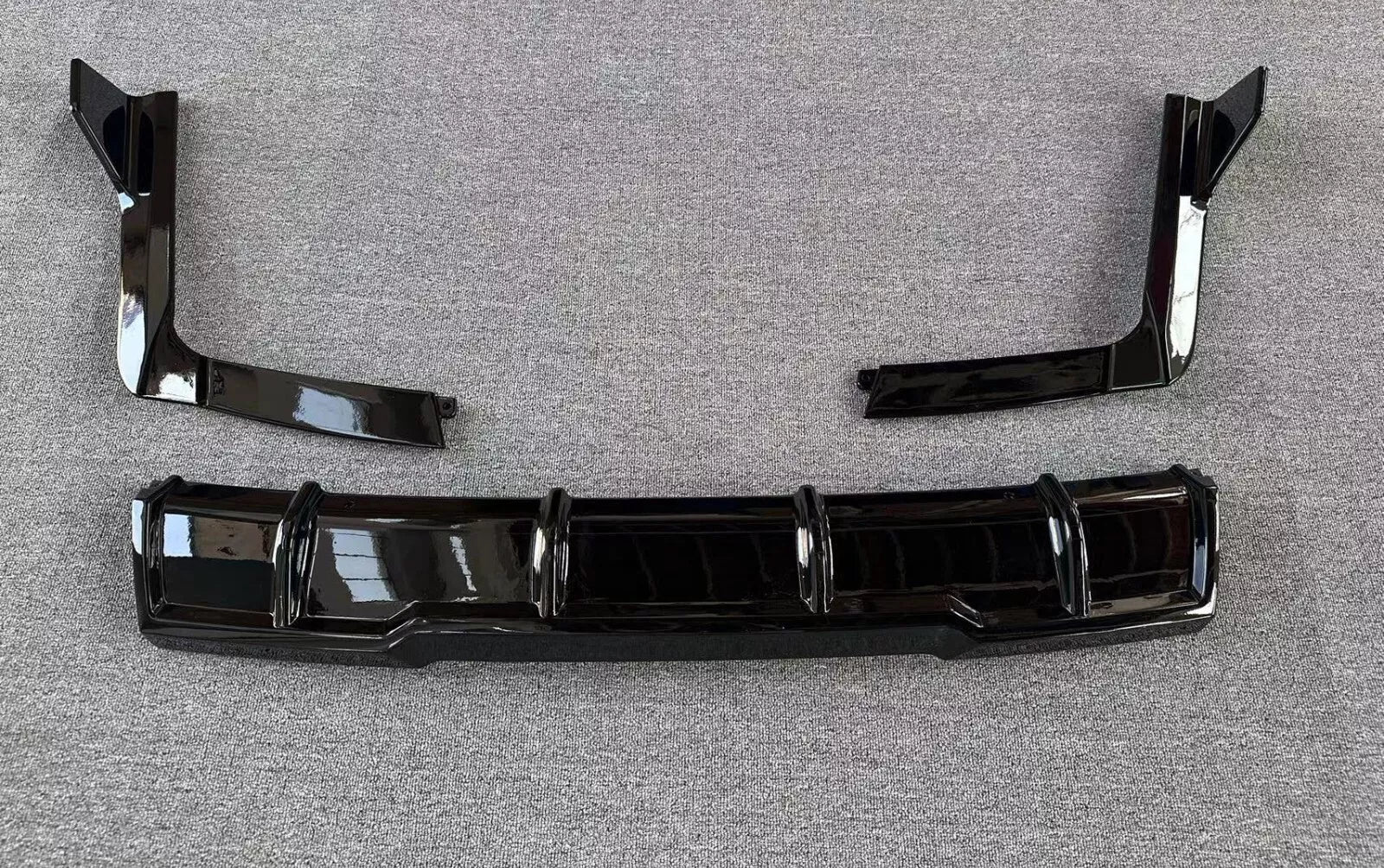 FOR AUDI Q7 SQ7 S LINE 4M REAR DIFFUSER BUMPER LIP SPLITTER SPOILER GLOSS BLACK