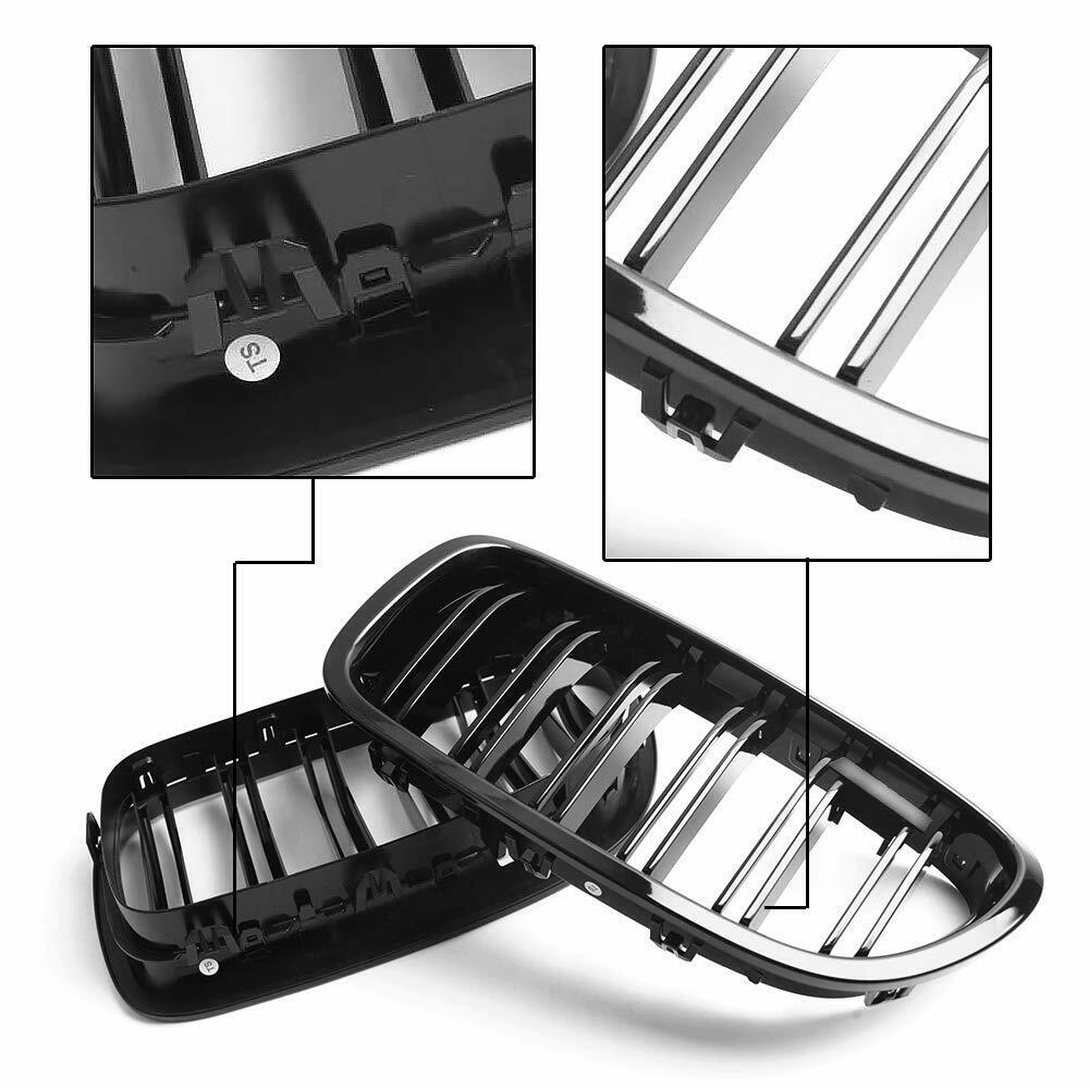 FOR BMW 5 SERIES F10 F11 M5 KIDNEY GRILLE GRILL GLOSS BLACK TWIN DUAL SLAT 10-16