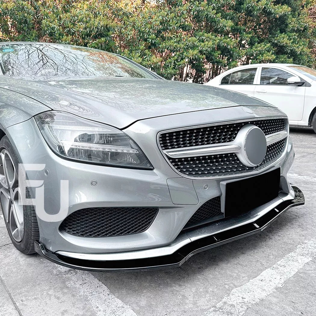 FOR MERCEDES BENZ CLS C218 X218 AMG LINE FRONT SPLITTER LIP BUMPER GLOSS 14-17
