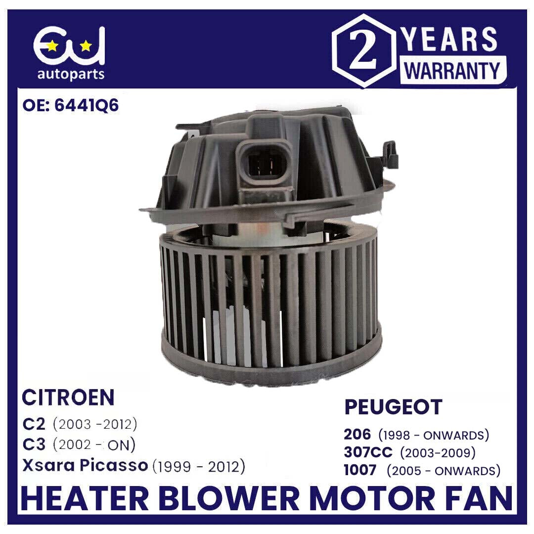 HEATER BLOWER MOTOR FAN FOR CITROEN C2 C3 XSARA PEUGEOT 206 307 1007 OEM 6441Q6