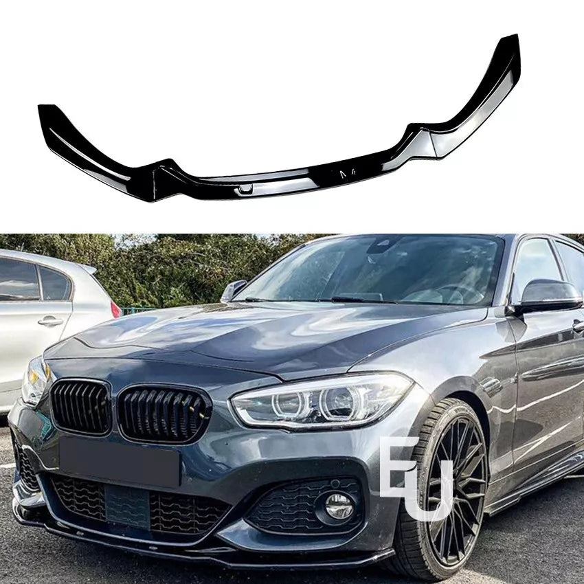 FOR BMW 1 SERIES F20 F21 FRONT SPLITTER LIP M SPORT LCI GLOSS BLACK 2015-2019