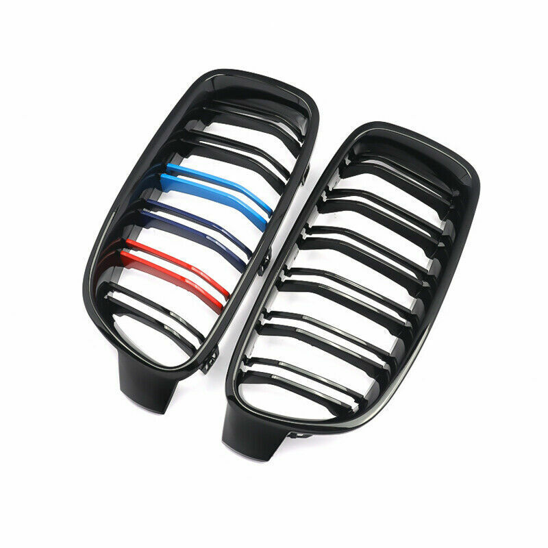 FOR BMW 3 SERIES F30 F31 12-18 KIDNEY TWIN GRILL GRILLE M COLOR GLOSS DUAL LINE