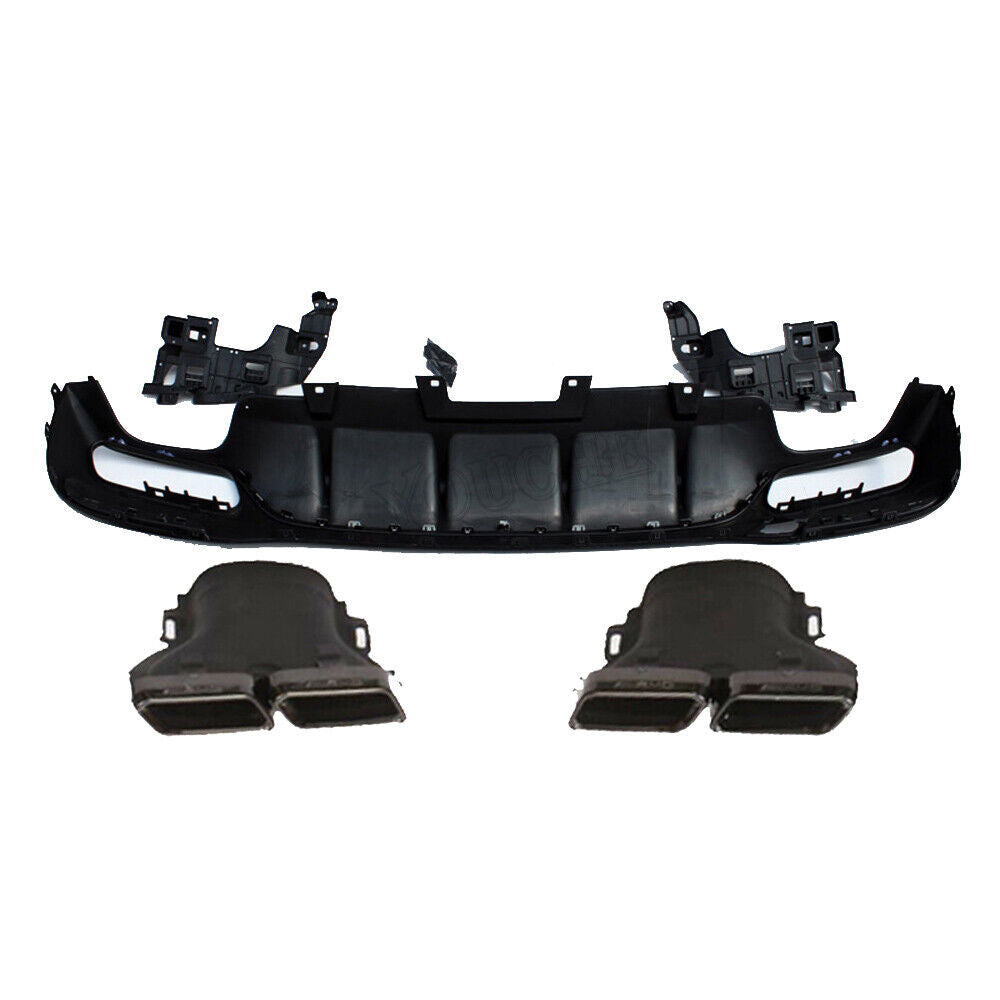 FOR MERCEDES GLE ML W166 SUV GLE63 STYLE REAR DIFFUSER VALANCE & BLACK TAILPIPES