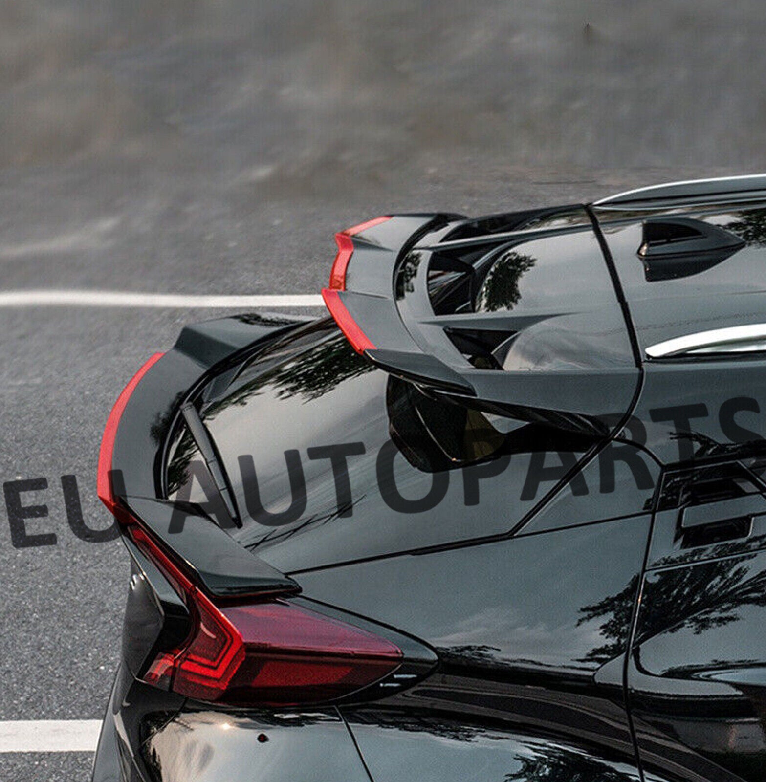 REAR ROOF BOOT SPOILER TRUNK WING TRIM FOR TOYOTA C-HR CHR 16-22 GLOSS BLACK