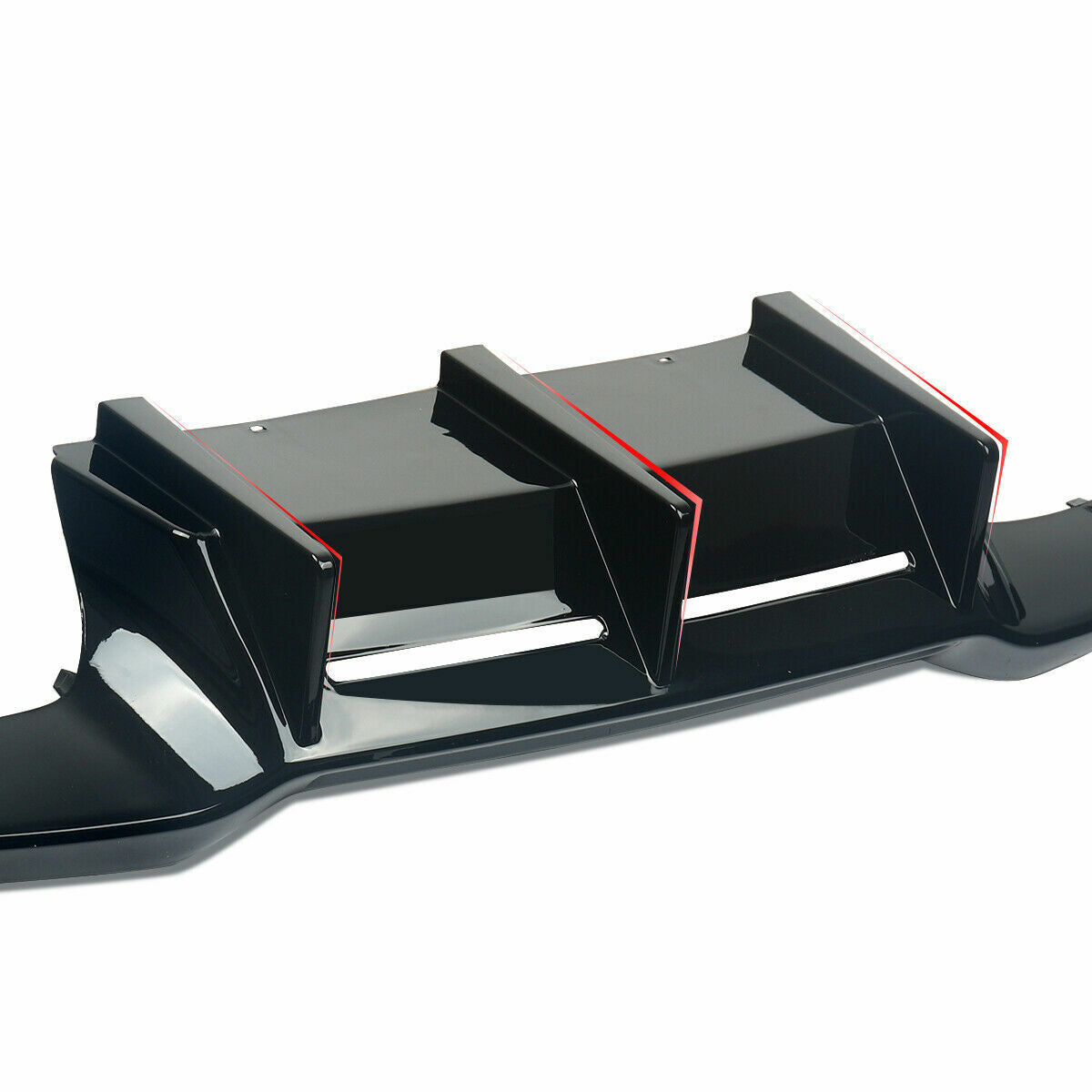 FOR BMW M2 F87 GLOSS BLACK REAR DIFFUSER SPLITTER VALANCE 3PC MTC STYLE 2015+