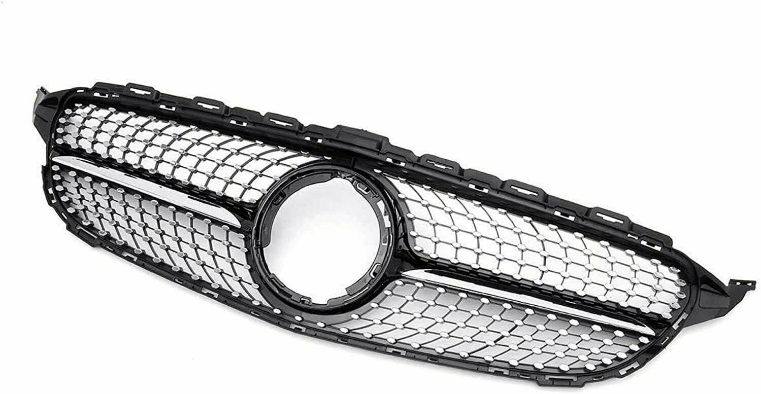 FOR MERCEDES C CLASS W205 DIAMOND STYLE FRONT GRILL GRILLE AMG 19+ W/O CAMERA