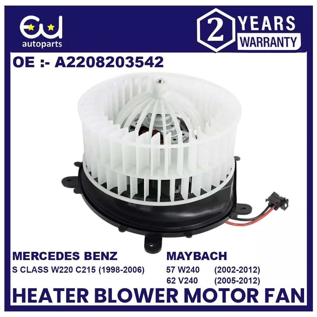 HEATER BLOWER MOTOR FAN FOR MERCEDES S CLASS W220 C215 MAYBACH 57 62 A2208203542