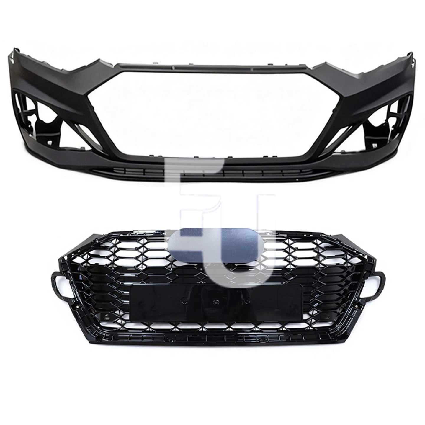 RS5 LOOK FRONT BUMPER SPLITTER WITH GRILLE BODYKIT FOR AUDI A5 S5 B9.5 2020-24