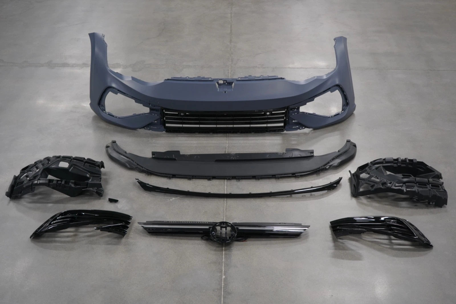 FOR VOLKSWAGEN GOLF R LINE MK8 2020-2024 FRONT BUMPER COMPLETE LED GRILL+TRIMS