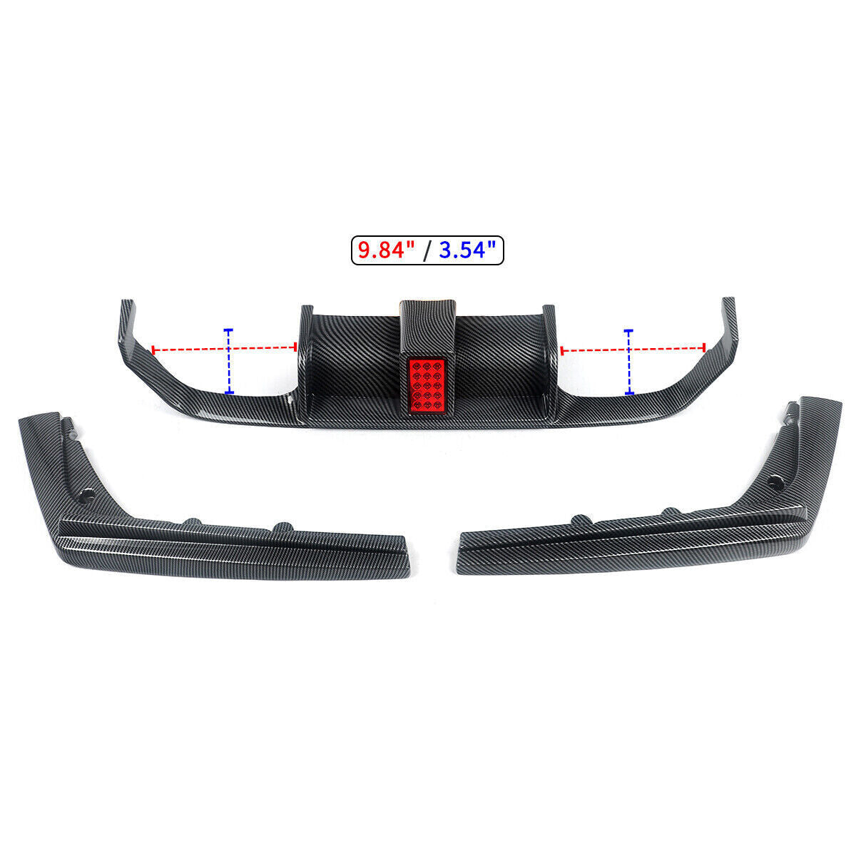 FOR BMW F80 M3 F82 F83 M4 CARBON LOOK F1 STYLE REAR DIFFUSER W/ LIGHT 2013-2020