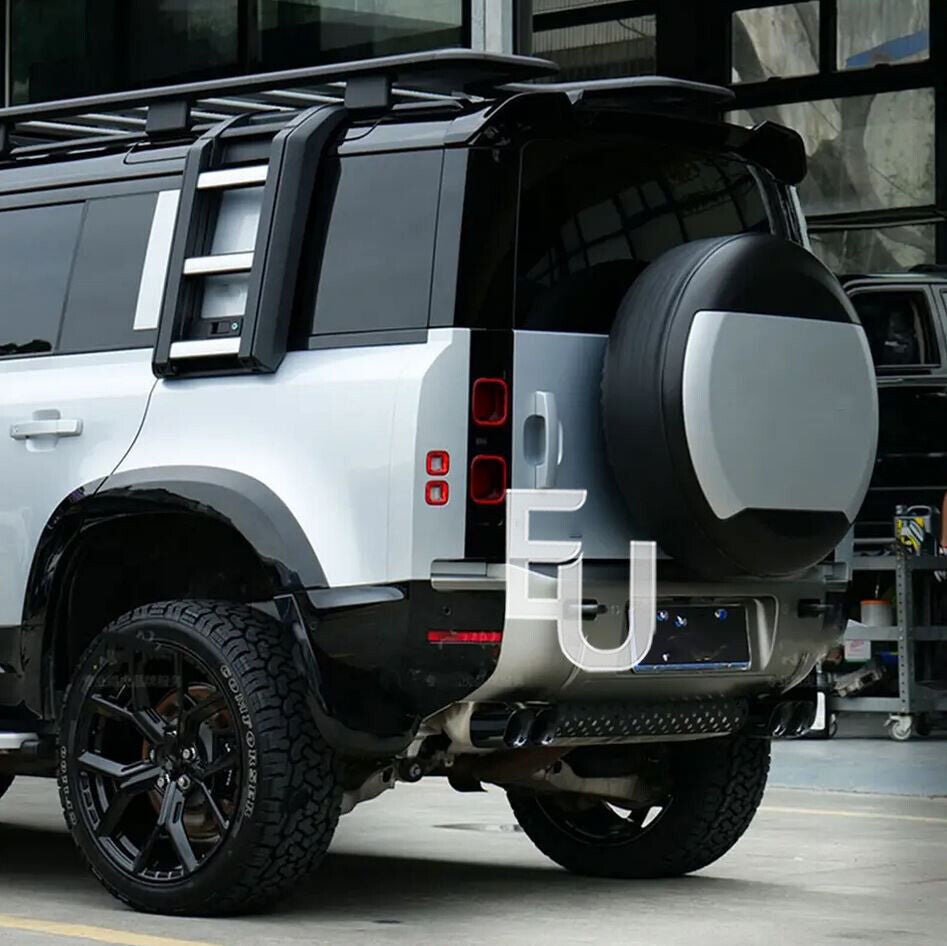BLACK DUAL EXHAUST TIPS FOR LAND ROVER DEFENDER 2020-2023 L663 90 + 110 + 130