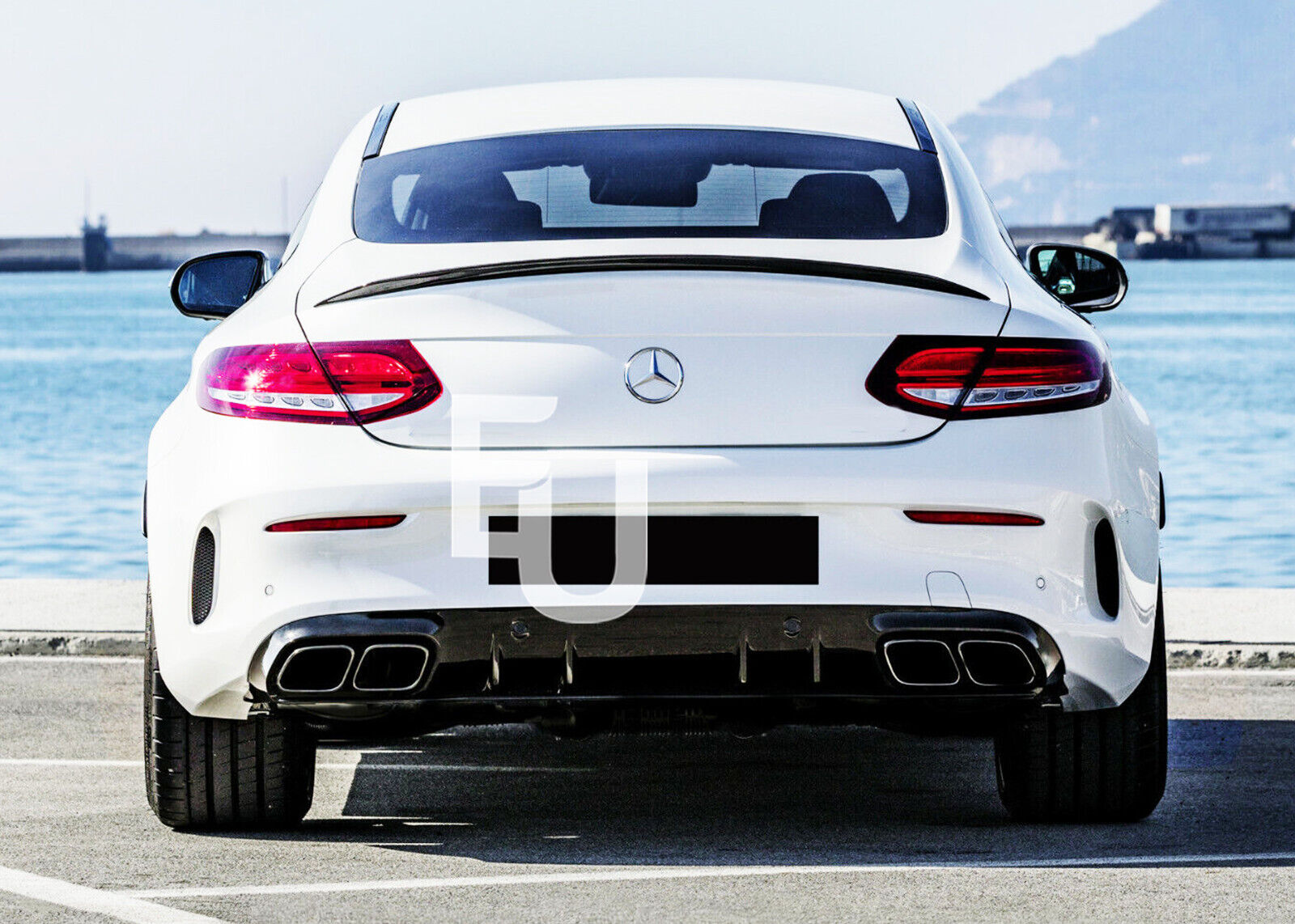 FOR MERCEDES C CLASS COUPE C205 A205 AMG STYLE REAR BOOT SPOILER MATTE BLACK