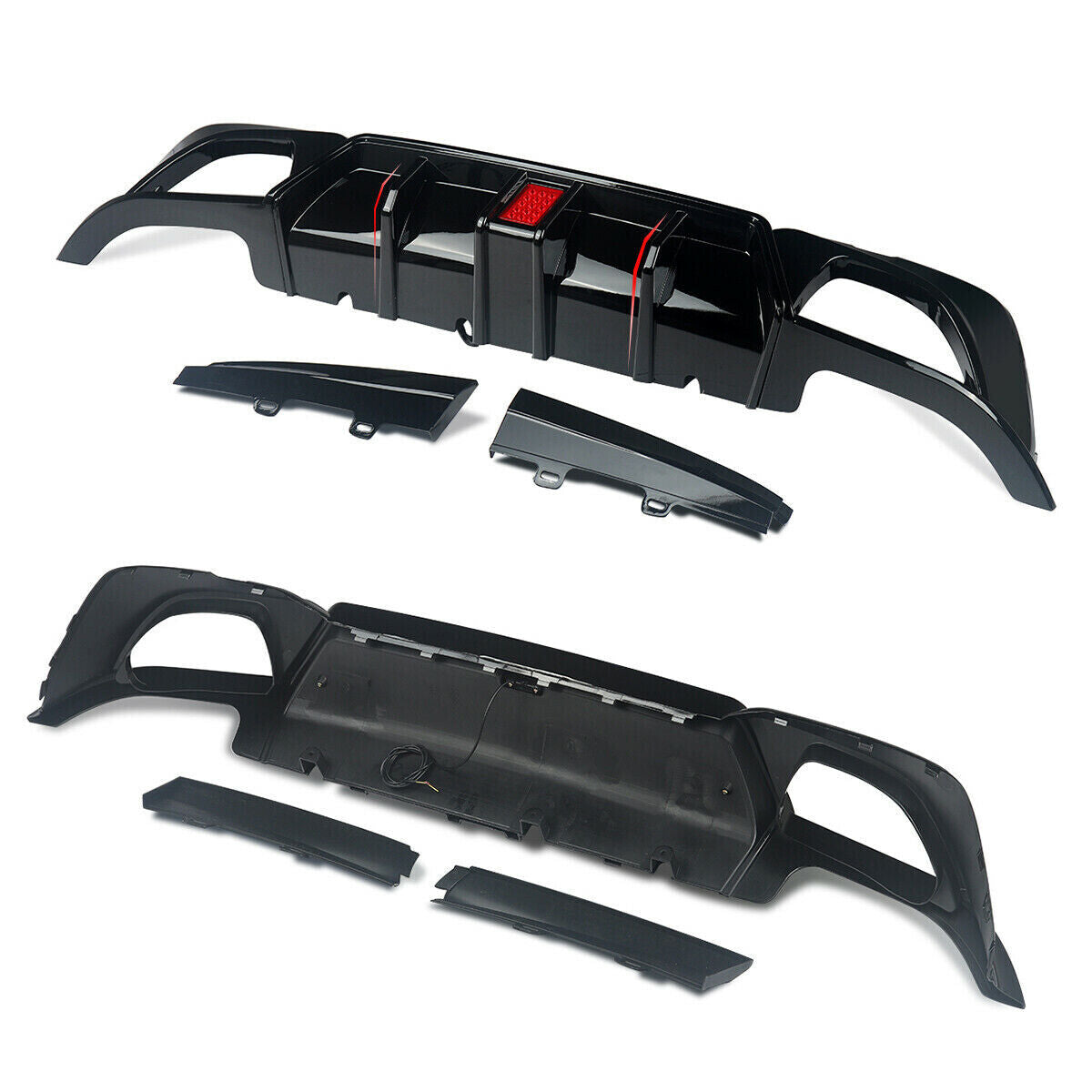 FOR BMW 3 SERIES G20 M SPORT BODYKIT FRONT SPLITTER REAR DIFFUSER W/ LIGHT 18-21
