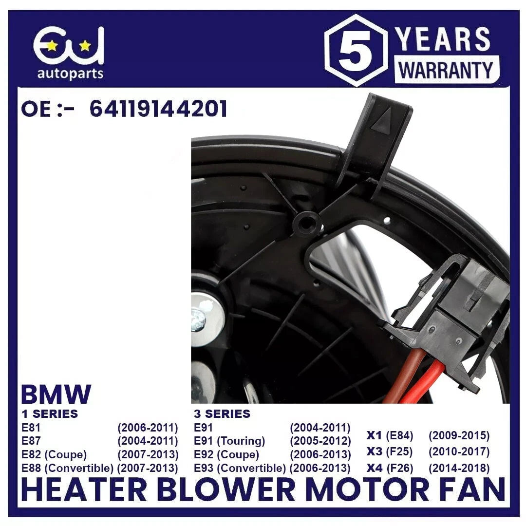 HEATER BLOWER MOTOR FAN FOR BMW 3 SERIES E90 E91 E92 E93 E84 E82 E87 F25 F26 RHD