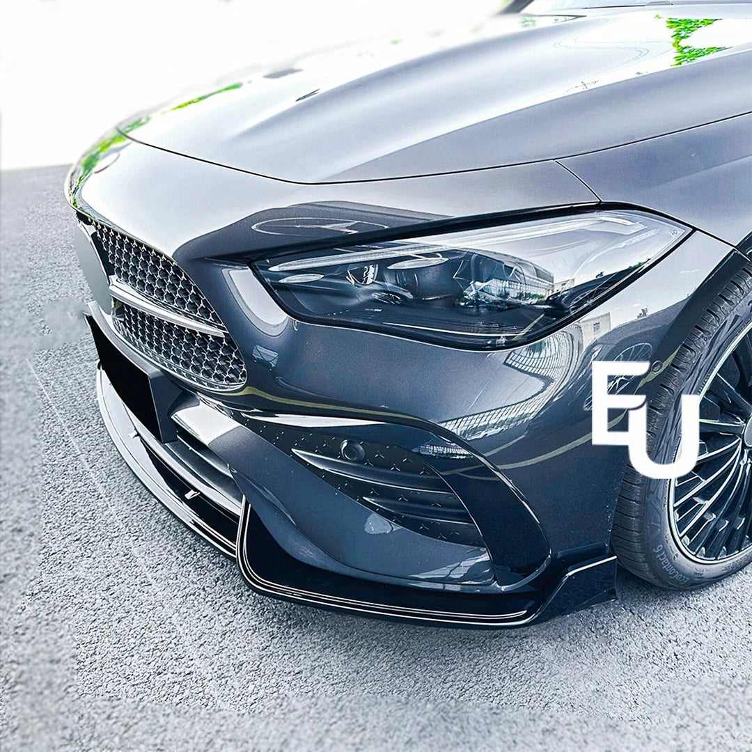 FOR BENZ CLE C236 3X FRONT BUMPER SPOILER LIP SPLITTER KIT GLOSS BLACK 24-25