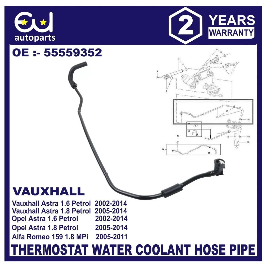 THERMOSTAT WATER COOLANT HOSEPIPE FITS FOR VAUXHALL ASTRA ZAFIRA INSIGNIA SIGNUM