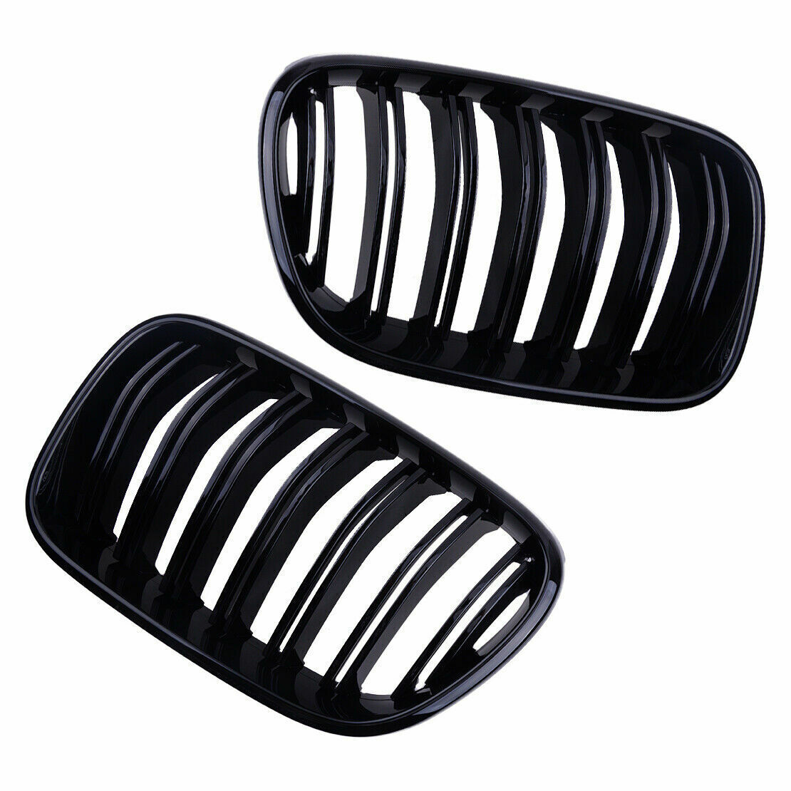 FOR BMW F25 X3 F26 X4 2010-14 GLOSS BLACK FRONT KIDNEY DUAL TWIN GRILLE GRILL