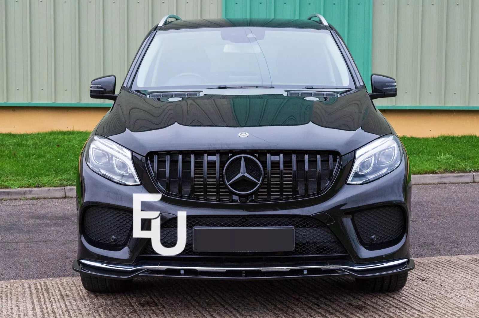 FRONT BUMPER LIP SPLITTER FOR MERCEDES W166 GLE SUV C292 15-18 GLOSS BLACK