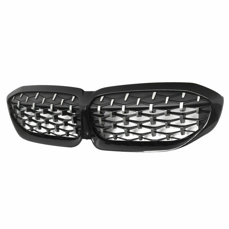 FOR 3 SERIES G20 G21 M PERFORMANCE CHROME DIAMOND GRILLE GLOSS BLACK FRONT GRILL
