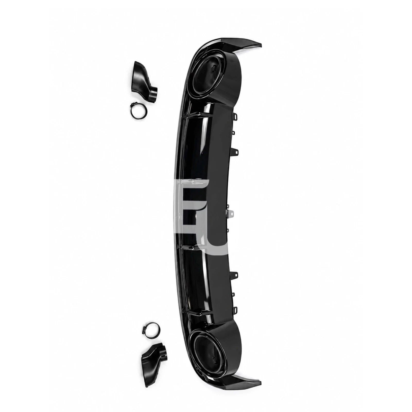 FOR AUDI A6 C7.5 SE STANDARD RS6 LOOK LCI GLOSS BLACK REAR DIFFUSER TAILPIPE 15-18