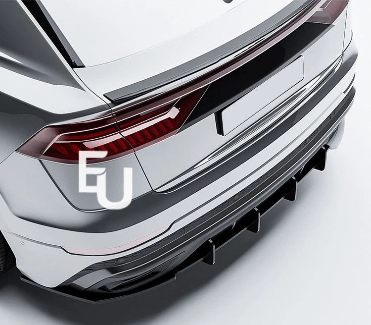 FOR AUDI Q8 S-LINE REAR BLADE DIFFUSER GLOSS BLACK VALANCE 2018-2023