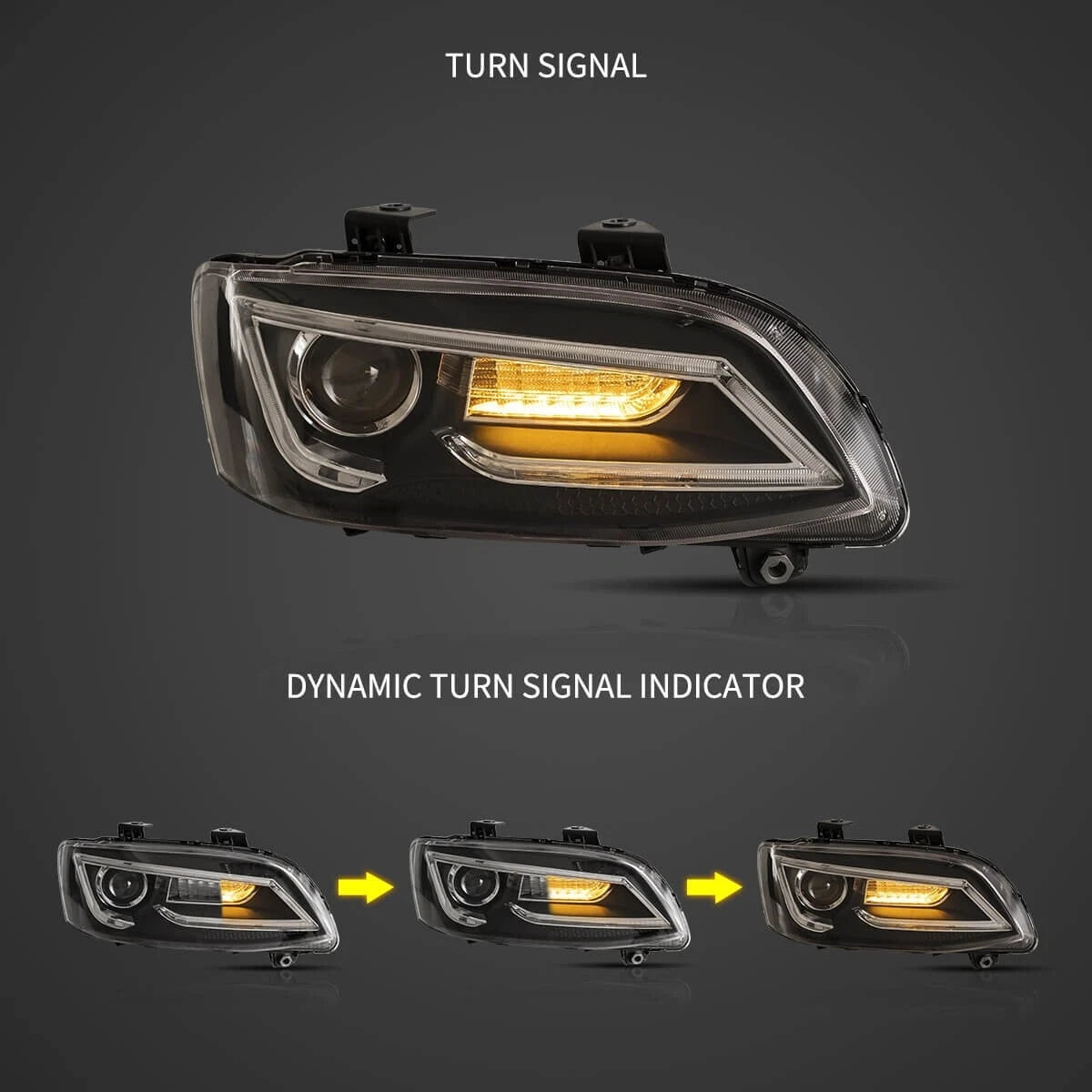 FOR VAUXHALL HOLDEN VXR8 HSV 2007-2013 SEQUENTIAL INDICATOR DRL HEADLIGHTS LAMPS