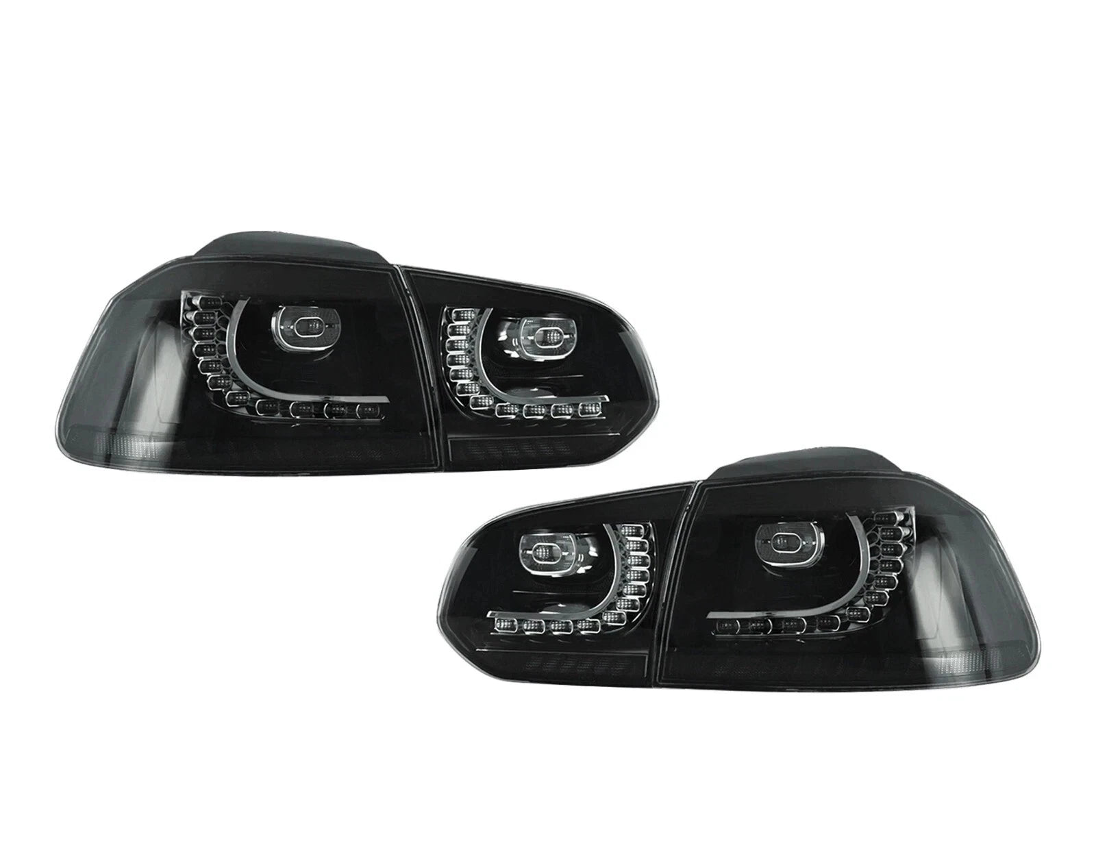 FOR VW GOLF MK6 LED HEADLIGHT SMOKED REAR TAIL LIGHTS LAMP SET 08-13 SEQUENTIAL