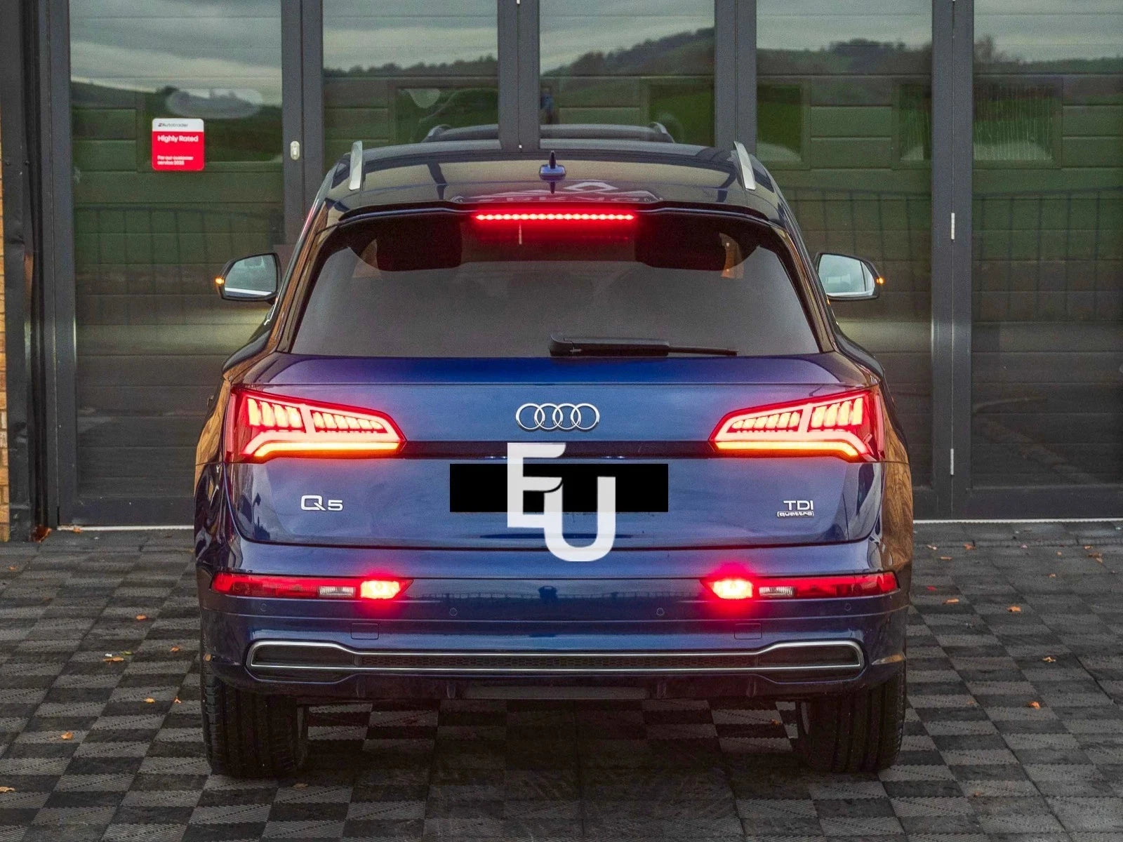GLOSS BLACK REAR ROOF WING LIP SPOILER BODY KIT FOR AUDI Q5 FY MK3 2017-2020