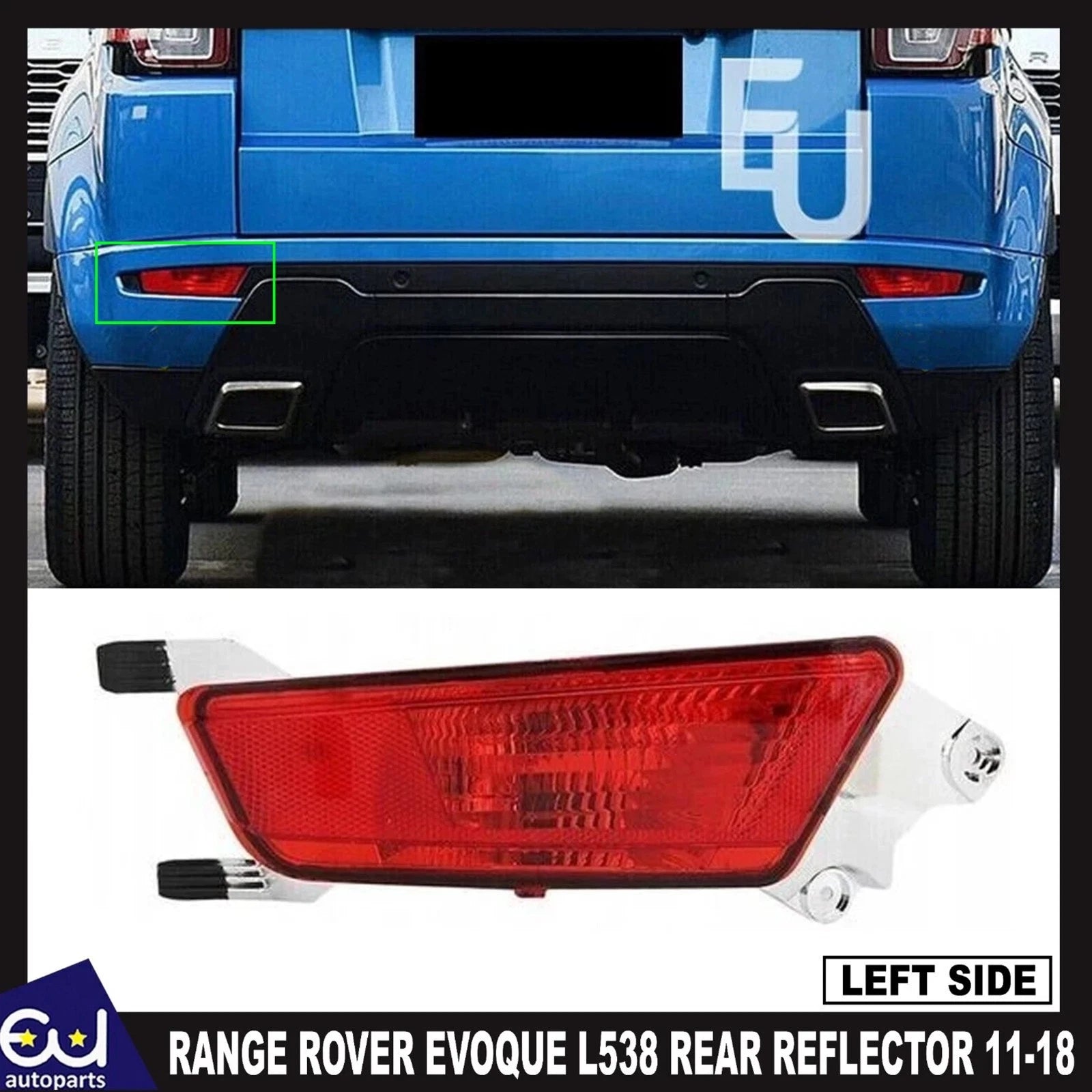 Left Pasenger N/S Rear Bumper Light Fog Lamp For Range Rover Evoque L538 2011-18