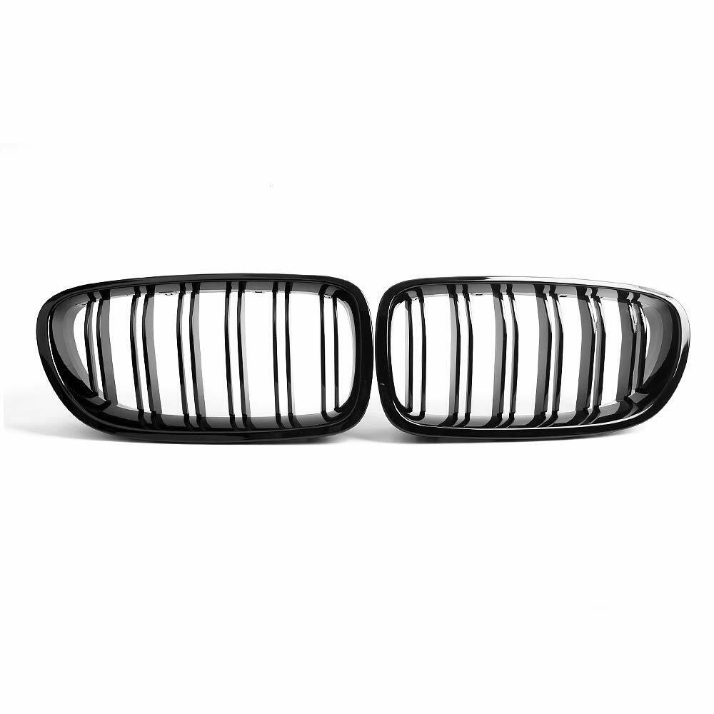 FOR BMW 5 SERIES F10 F11 M5 KIDNEY GRILLE GRILL GLOSS BLACK TWIN DUAL SLAT 10-16