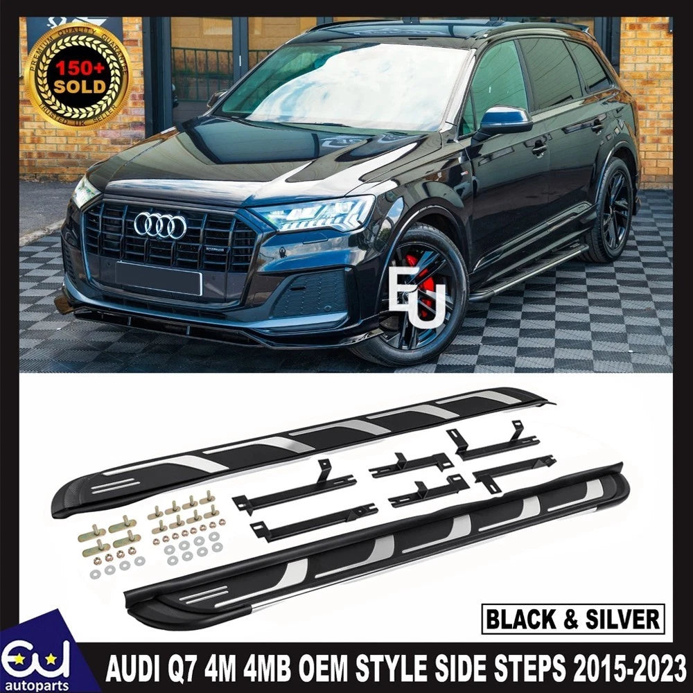 FOR AUDI Q7 2015-2023 4M 4MB ALUMINIUM RUNNING BOARDS SIDE STEPS OEM S