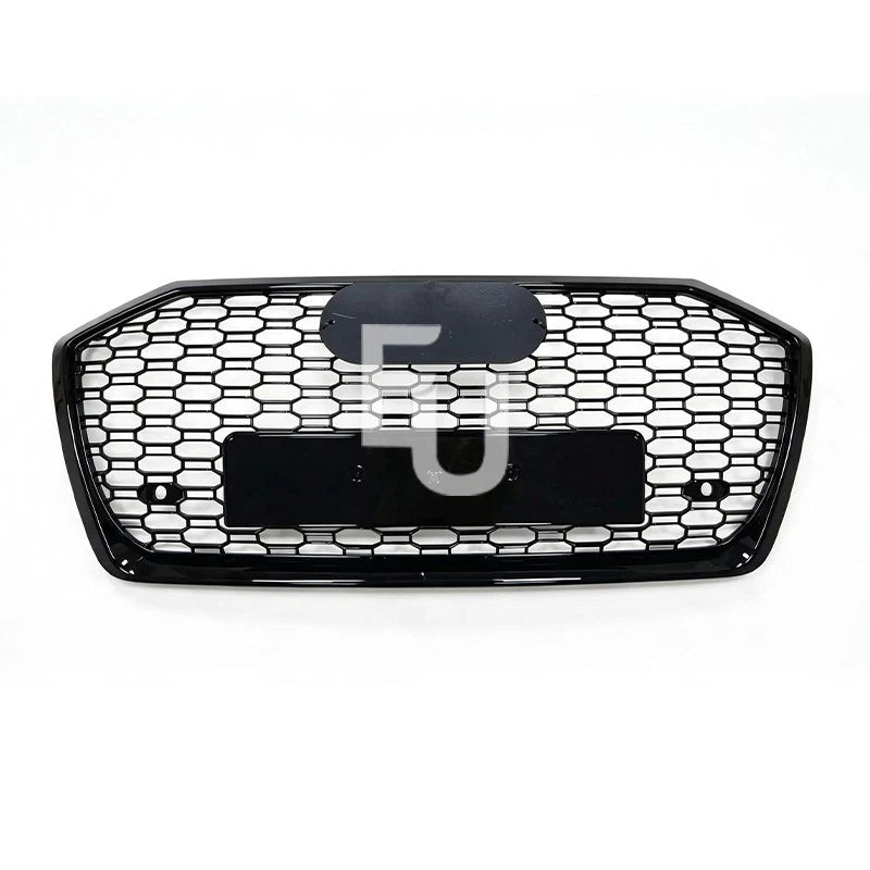 RS6 LOOK FRONT HONEYCOMB GRILLE GRILL FOR AUDI A6 AVANT S6 C8 GLOSS BLACK 18-25