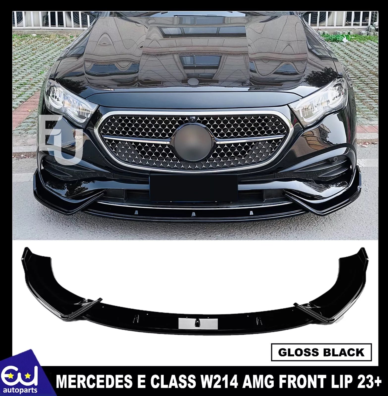 FOR MERCEDES E CLASS W214 AMG LINE 2023+ FRONT SPLITTER LIP BUMPER SPOILER GLOSS