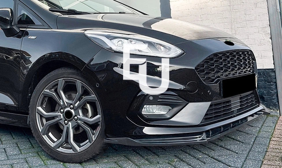 FOR FORD FIESTA ST LINE MK8 FRONT SPLITTER BUMPER  LIP AERO GLOSS BLACK 2018-21