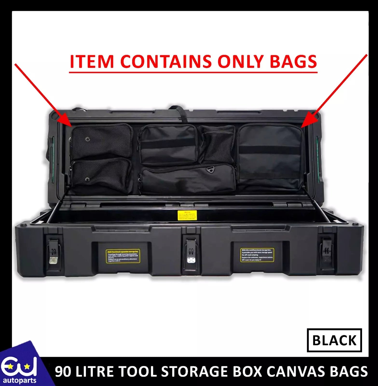 90 LITRE TOOL STORAGE CARGO CANVAS BAGS BOX ROOF RAILS RACK PLATFORM