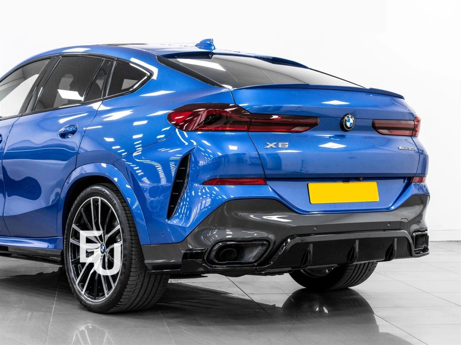 FOR BMW X6 G06 2019-2023 GLOSS BLACK REAR BUMPER DIFFUSER LIP SPLITTERS BODY KIT