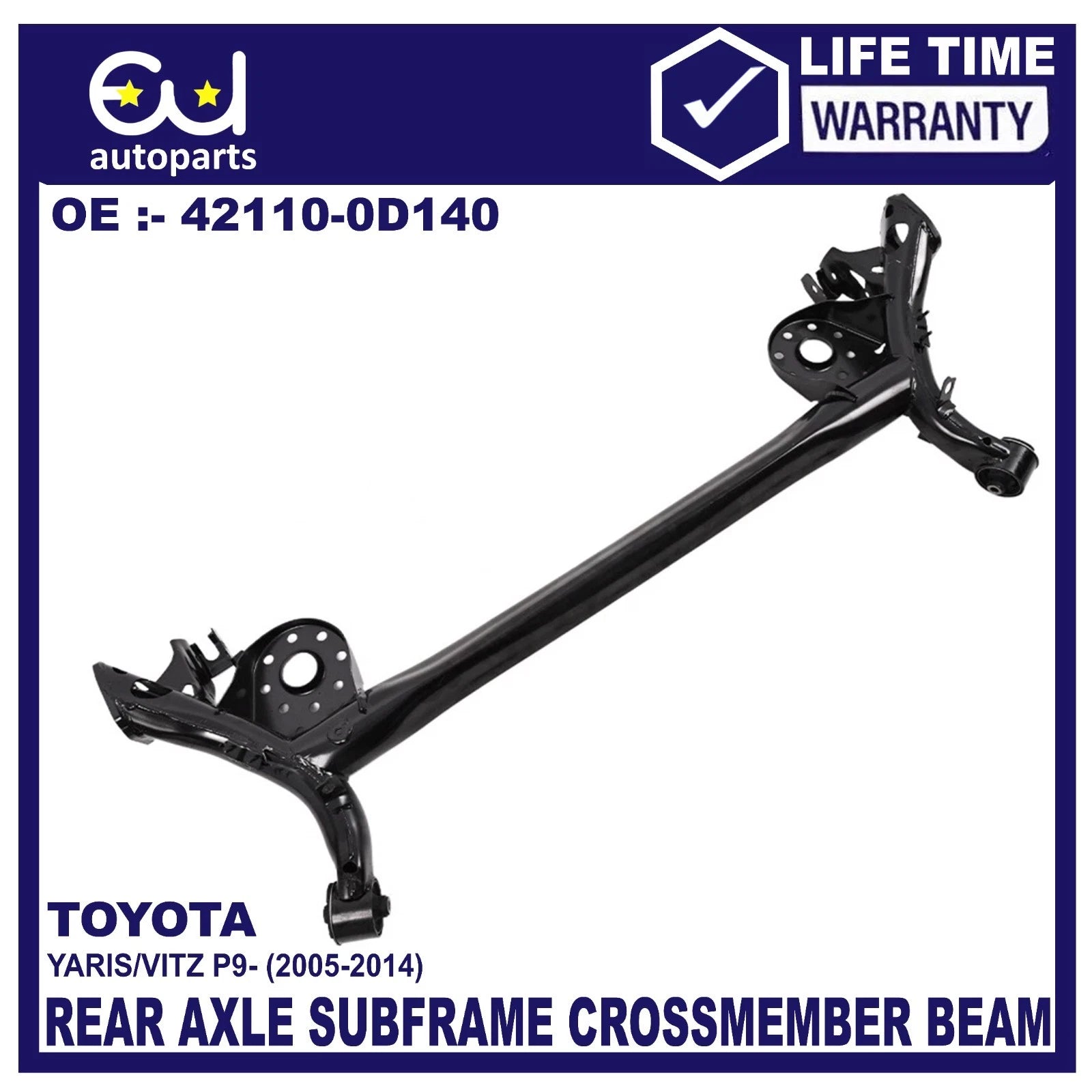 REAR AXLE SUBFRAME CROSSMEMBER BEAM FOR TOYOTA YARIS MK2 P9 05-14 (DRUM BRAKE )