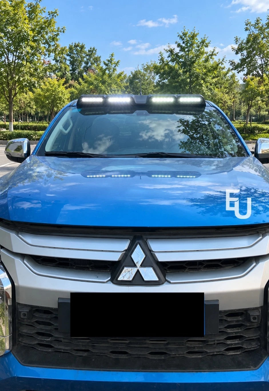 ROOF LIGHT BAR DRL LED GLOSS BLACK FOR MITSUBISHI L200 TRITON MK5 MK6 2015+