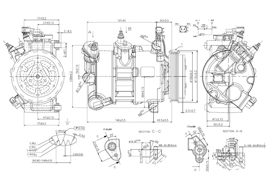 AIR CON AC COMPRESSOR PUMP FOR FORD MUSTANG 2.3 2015-2023 FR3Z19703F