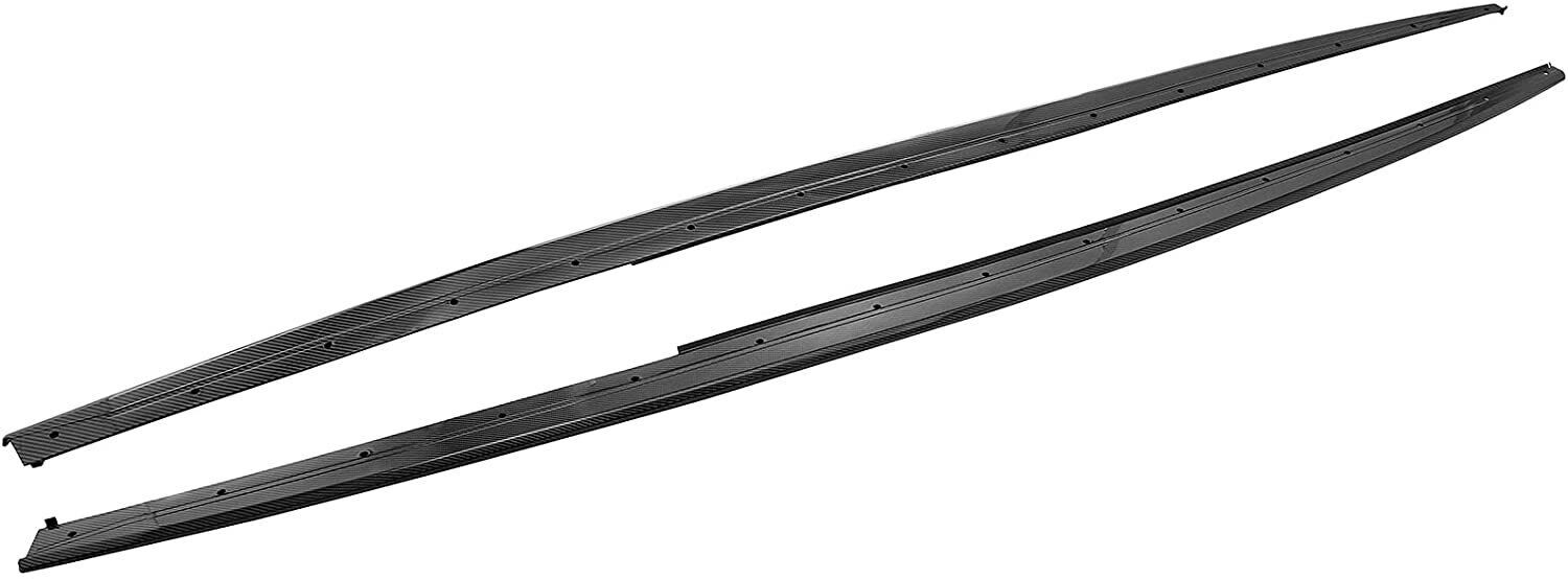 FOR BMW 3 SERIES F30 F31 M SPORT SIDE SKIRT EXTENSION CARBON FIBER LOOK 2012-19